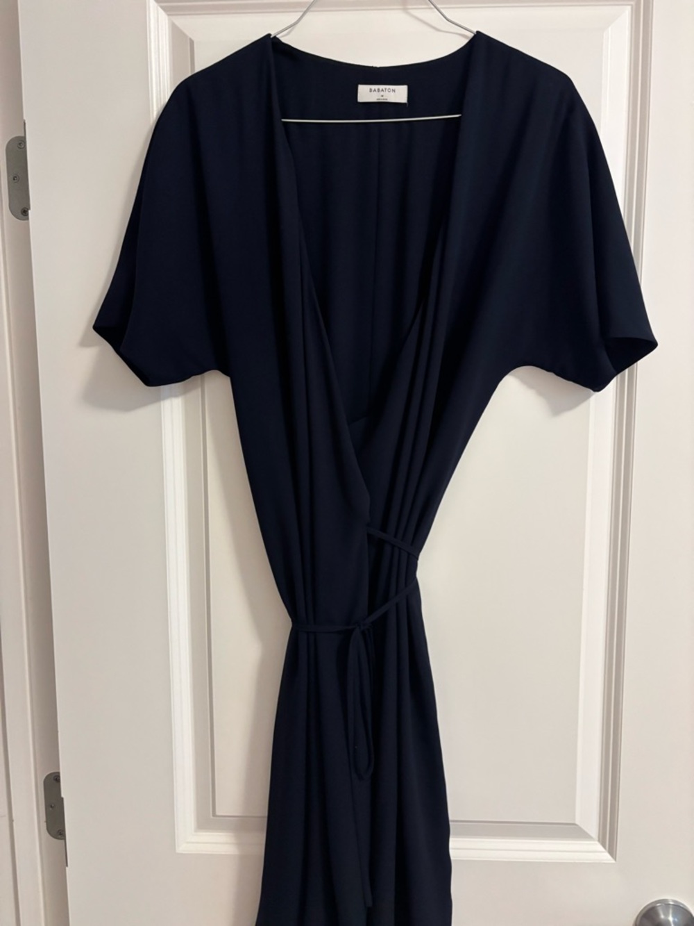 Babaton Dark Navy V-Neck Wrap Top